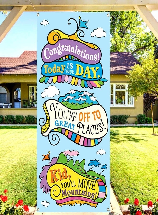 Pudodo Oh The Places You'll Go Door Cover Graduation Travel Theme Party Decor Front Door Porch Banner Photography Decoration - Image 5